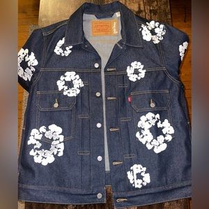 DENIM TEARS x Levi's Jean Jacket All Over Wreath Large Brand New